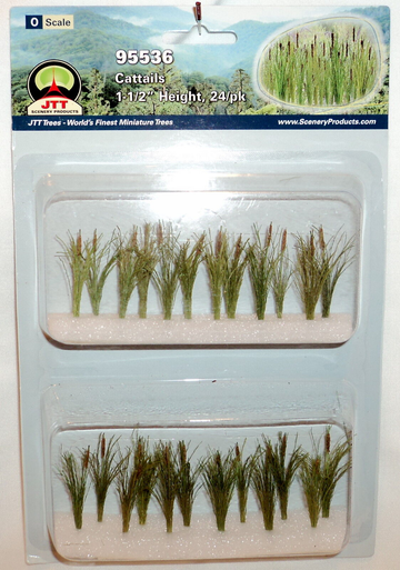 JTT Scenery O Cattails, 1.5" tall (24)