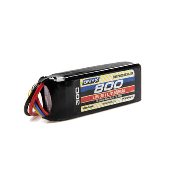 Onyx 11.1V 800mAh 3S 30C LiPo Battery: JST