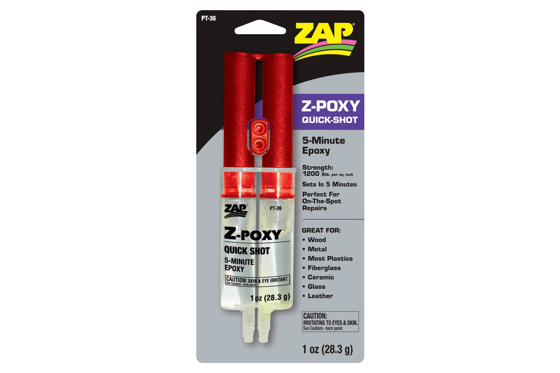 Pacer Technology Z-Poxy 5-Minute Quick Shot Epoxy, 1 oz