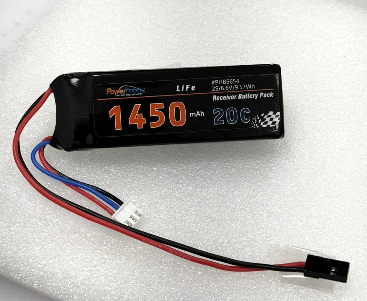 Power Hobby - LiFe 2S 6.6V 1450mah LiFe Receiver Battery Pack