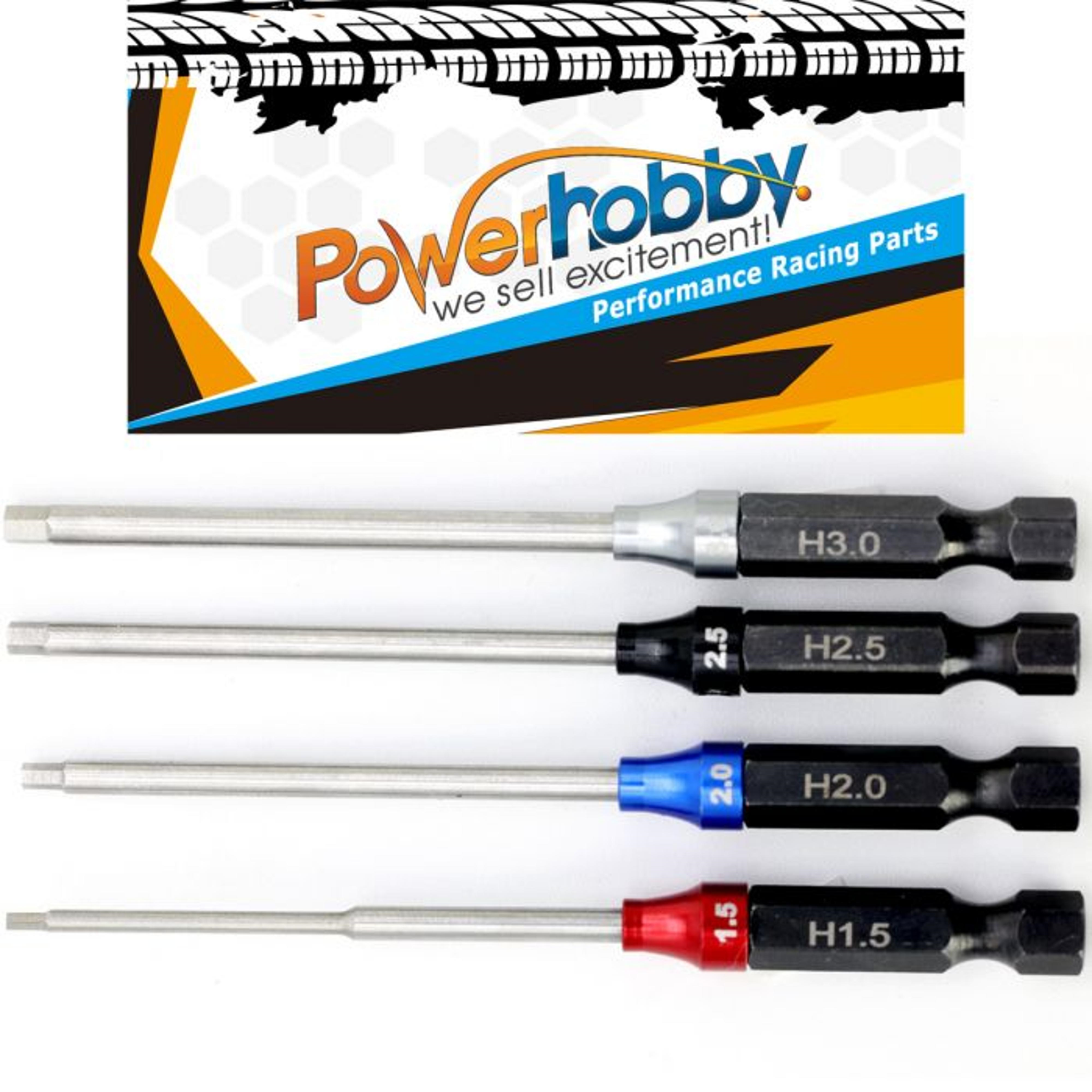 Powerhobby PHBPHT006 Powerhobby RC Hex Driver 1/4" Power Tool Set Metric 1.5, 2.0, 2.5, 3.0mm