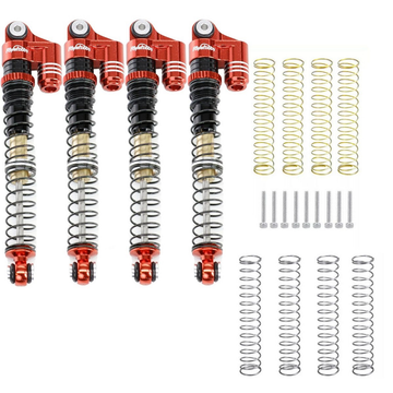 1:24 Red Aluminum 58mm Long Travel Shocks Jeep Bronco