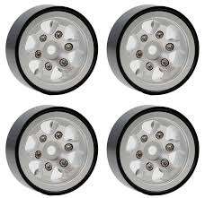 Powerhobby Z1 1.0" Aluminum Beadlock Crawler Wheels Silver 1/24