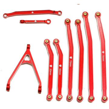 Powerhobby Axial SCX24 Jeep Gladiator Aluminum High Clearance Chassis Links Red