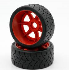 Powerhobby 1/8 Gripper 42/100 Belted Mounted Tires 17mm Red Wheels