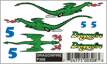 Pinecar Dragonfire Dry Transfer Decals