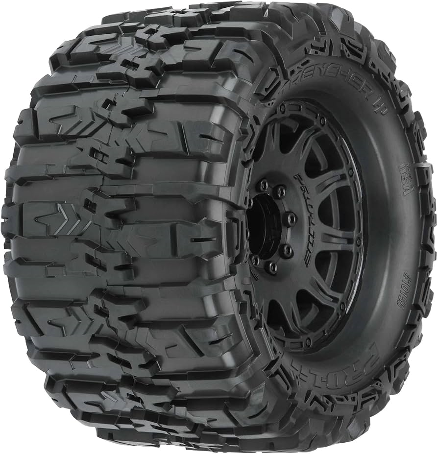 1/8 Trencher HP BELTED F/R 3.8" MT Tires Mounted 17mm Black Raid (2)