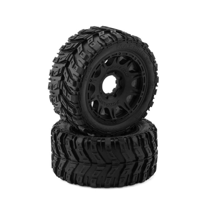 1/6 Masher X HP BELTED Fr/Rr 5.7" MT Tires Mounted 24mm Black Raid (2)