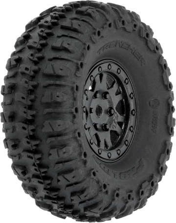 1/24 Trencher F/R 1.0" Tires Mounted 7mm Black Impulse (4): SCX24