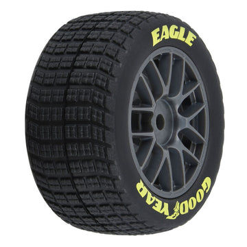 1/12 Goodyear Eagle Dirt Tire F/R MTD Gray Wheels (4): Losi NASCAR