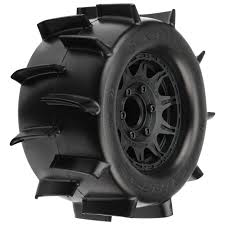 1/10 Sand Paw Front/Rear 2.8" MT Tires Mounted 12mm Blk Raid (2)