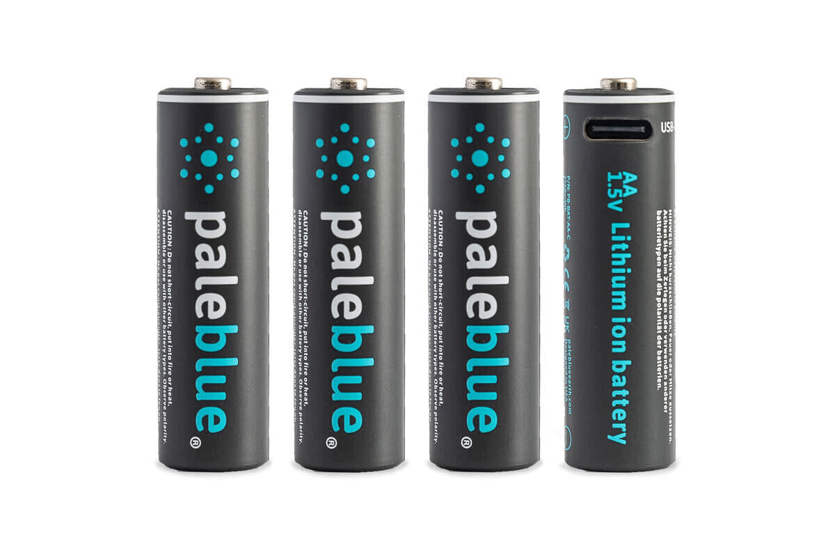 Pale Blue AA USB-C Rechargeable Batteries