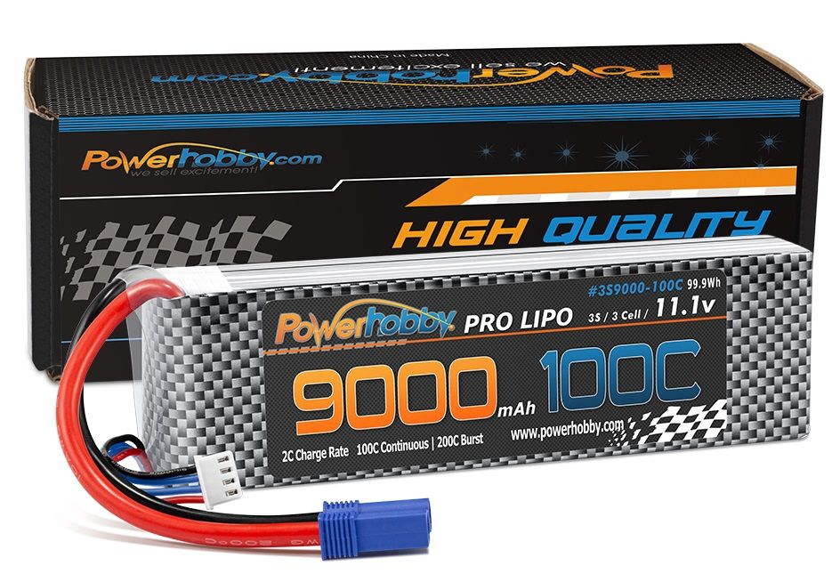 Power Hobby 3S 11.1V 9000mah 100C-200 Lipo Battery w EC5