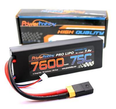 Power Hobby 7600mAh 7.4V 2S 75C LiPo Battery with Hardwired XT60 Connector w/HC Adapter