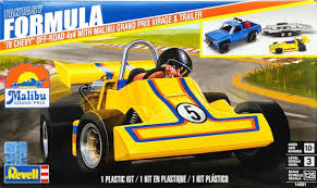 1978 Chevy Off-Road 4x4 Pickup Truck w/Malibu Grand Prix Virage Race Car & Trailer (1/25)