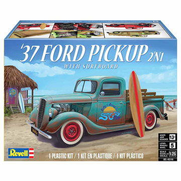 Revell 1/25 Scale 1937 Ford Pickup 2-in-1 Model Kit w/Surfboard