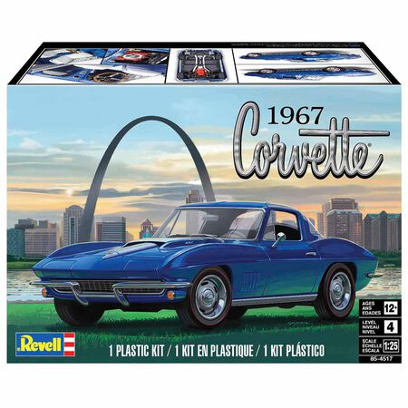 Revell 1/25 1967 Corvette Sting Ray Sport Coupe 2-IN-1 Plastic Model Kit