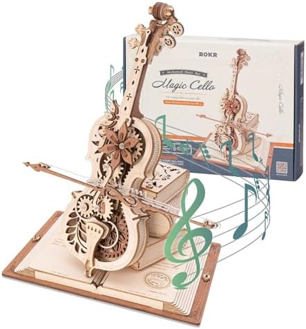 Robotime ROKR Magic Cello Mechanical Music Box 3D Wooden Puzzle