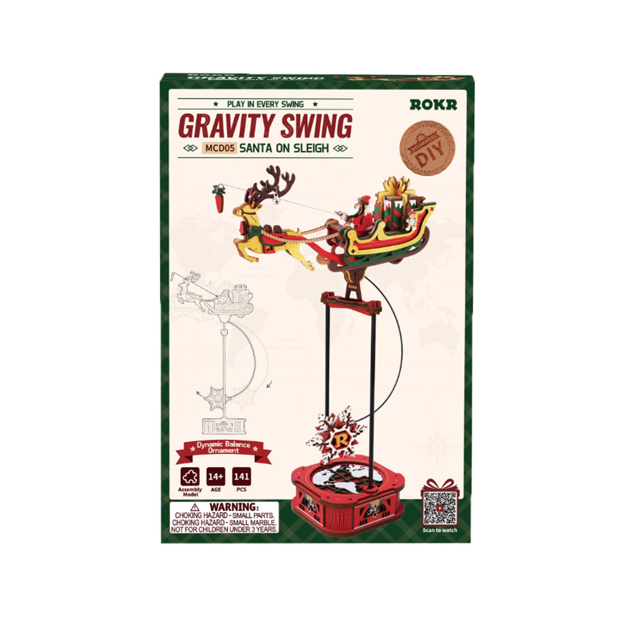 ROKR Santa on Sleigh Pendulum Balance Toy 3D Puzzle