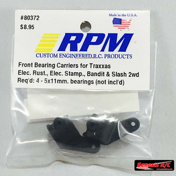 RPM Front Bearing Carrier Set for Traxxas Slash/Bandit/Rustler/Stampede (Black) (2)