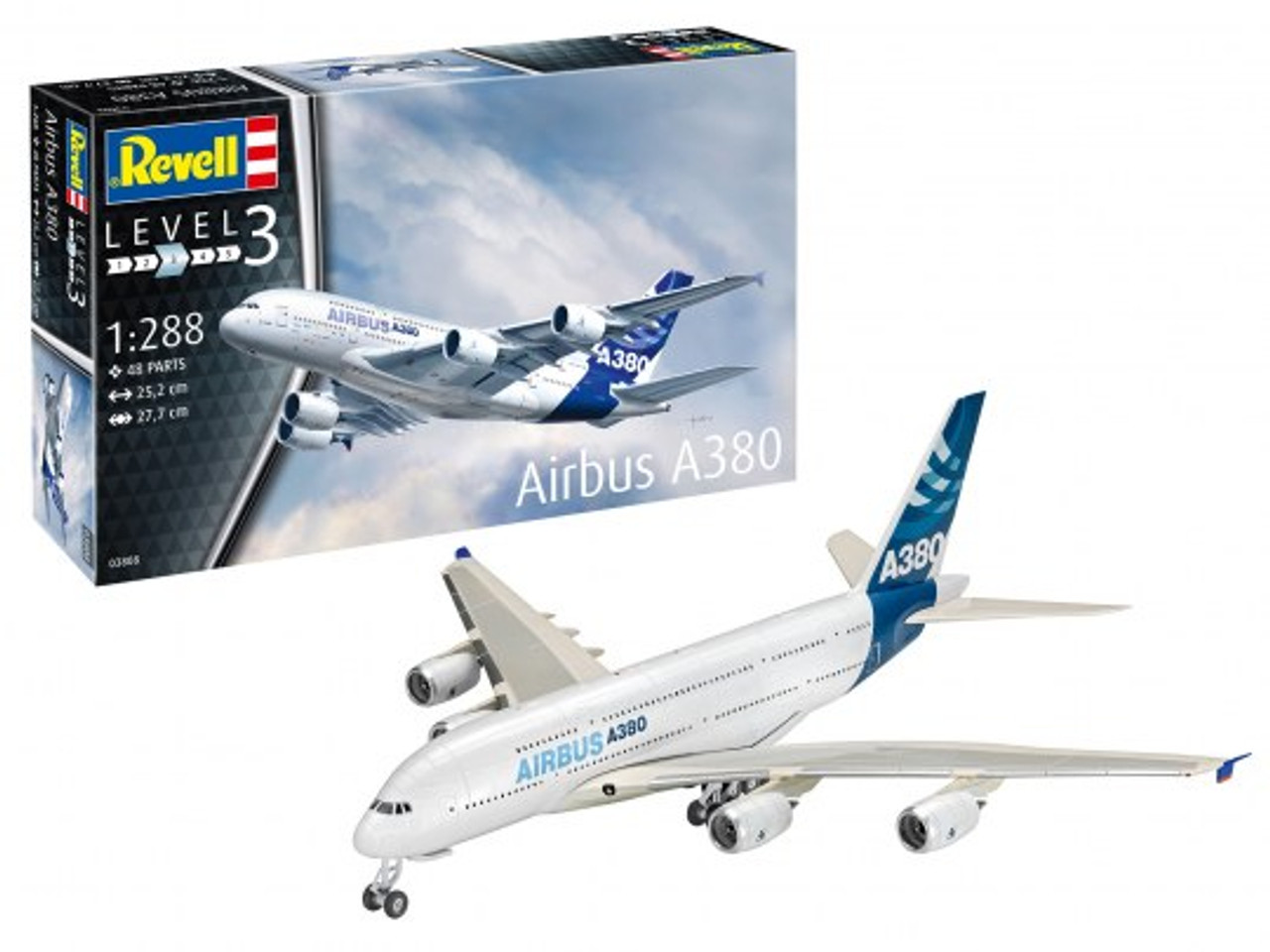 Revell 3808 1/288 Airbus A380 Commercial Airliner