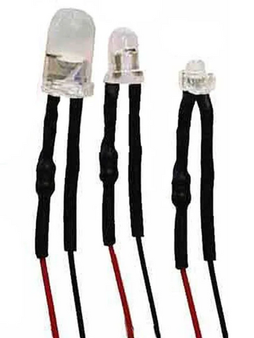 Pre-Wired LEDs for 5-12 Volt Battery or Regulated DC Transformer
