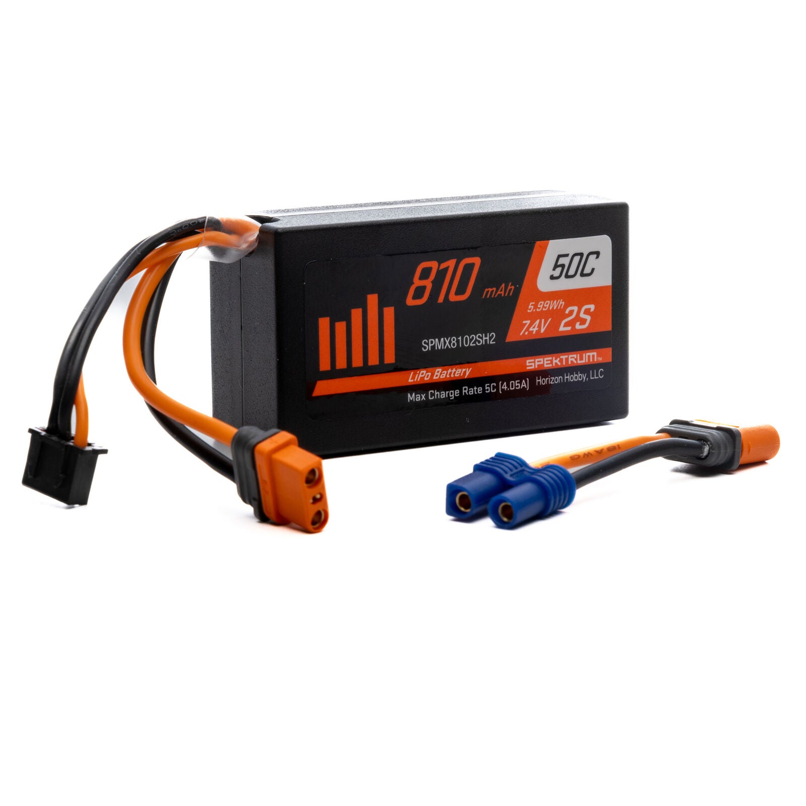 Spektrum 7.4V 810mAh 2S 50C LiPo Battery: IC2