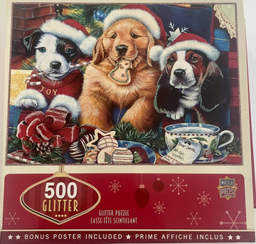 Sparkle & Shine - Santa Paws 500 Piece Glitter Jigsaw Puzzle