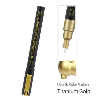 Super Metallic Titanium Gold Dual Tip Acrylic Marker