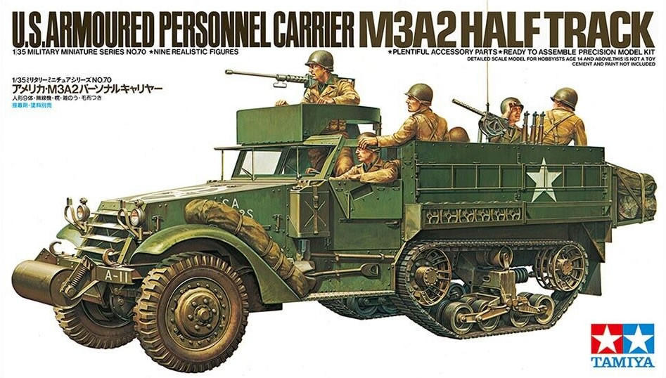 1/35 Tamiya US M3A2 Personnel Carrier Halftrack Plastic Model Kit