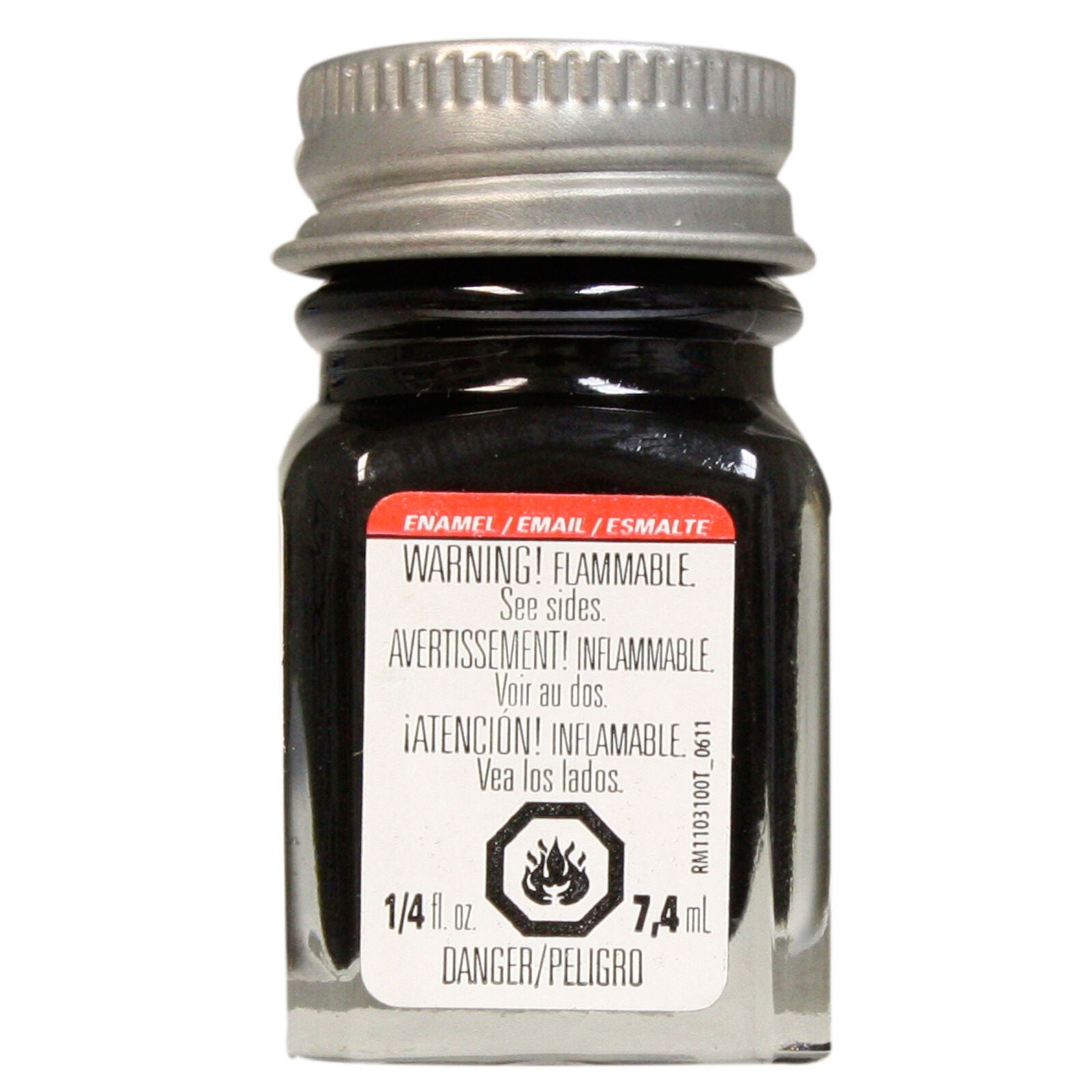 Testors Enamel 1/4 oz Semi-Gloss Black