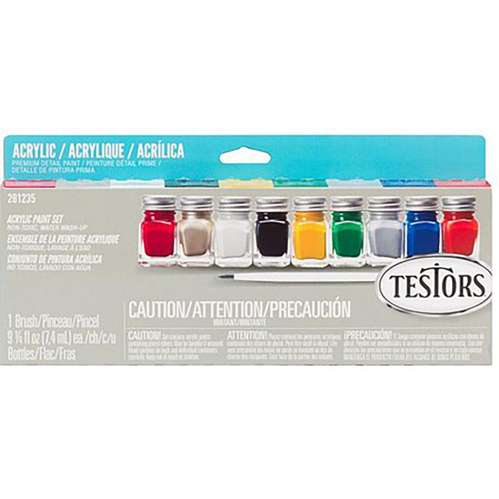 Testors 9 Piece Acrylic Paint Set, Value