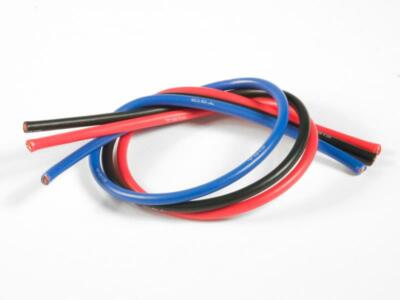 16 Gauge Super Flexible Wire- 1' ea. Black, Red, Blue