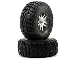 Traxxas Kumho Venture MT Rear Tires (2) (Satin Chrome) (S1) w/Split-Spoke Rear Wheel