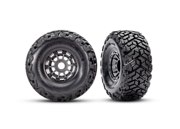 Traxxas Tires Wheels Glued L/R Gray Wheels