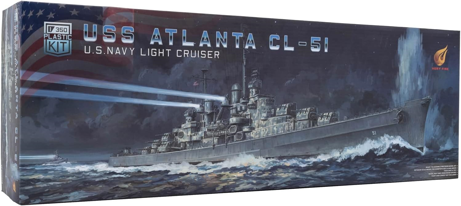 Bellyfire 1/350 US Navy Light Cruiser USS Atlanta CL-51 Regular Edition Plastic Model