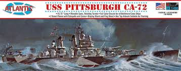 Atlantis Models - 1/490 USS Pittsburgh CA-72 Heavy Cruiser Plastic Model Ship Kit, Skill Level 2