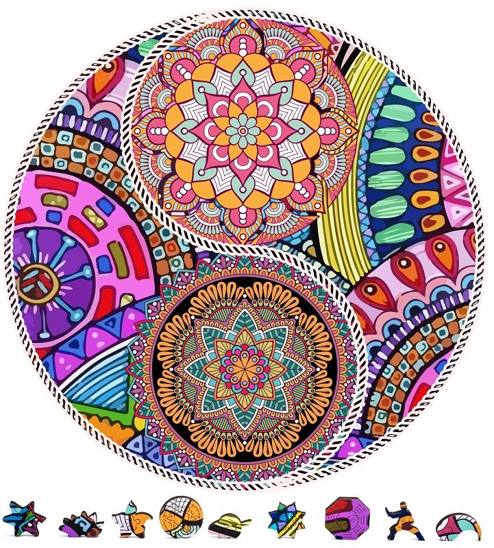ZenChalet Yin Yang Flowers Wooden Puzzle, 200 Pcs