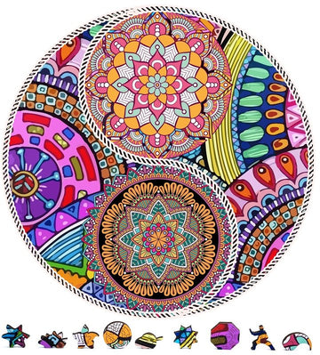 ZenChalet Yin Yang Flowers Wooden Puzzle, 200 Pcs