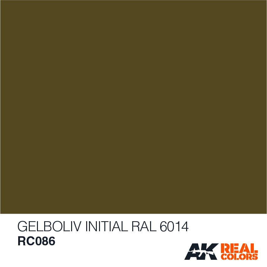 Real Colors Acrylic Lacquer Paint 10ml Gelboliv Initial RAL6014