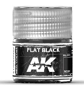 Real Colors: Flat Black Acrylic Lacquer Paint 10ml Bottle