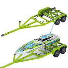 Powerhobby 1/10 Adjustable Metal RC Boat Trailer w/ LED Lights Green