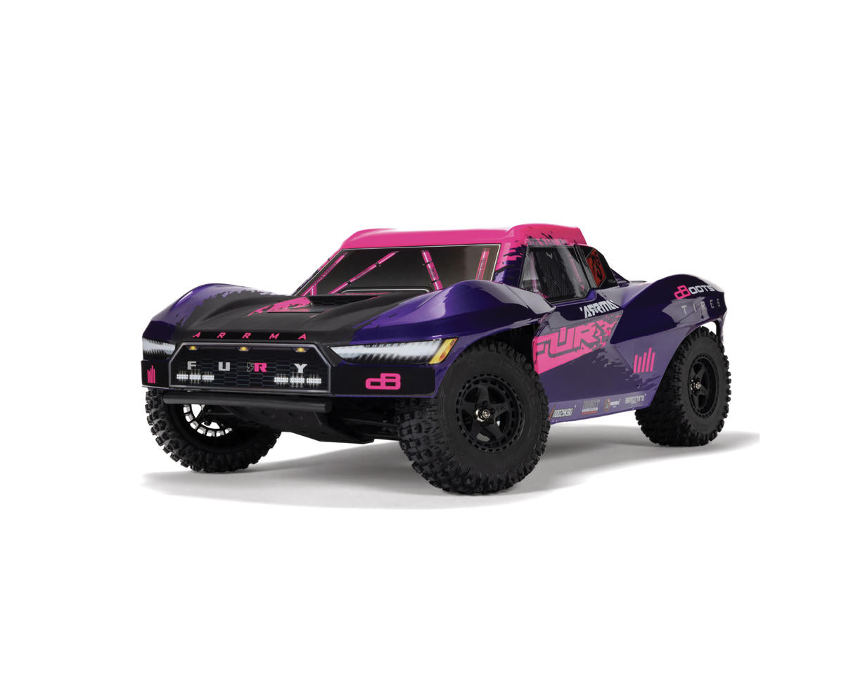 Arrma Fury 223S BLX 1/10 Brushless RTR 2WD Short Course Truck (Purple) w/SLT2 2.4GHz Radio & DSC