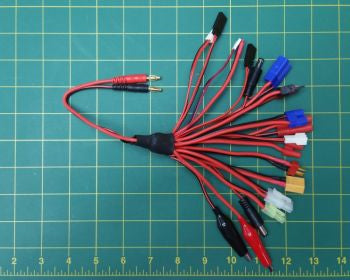 Multi charge adapter for 18 battery connector types