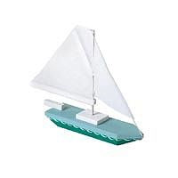 Sailboat Wooden Model Kit w/Cloth Sails (7''x6'')