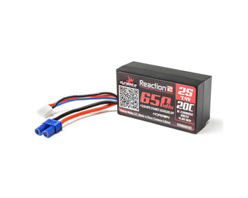 Dynamite Reaction 2S 20C Hard Case LiPo Battery w/EC2 Connector (7.4V/650mAh)