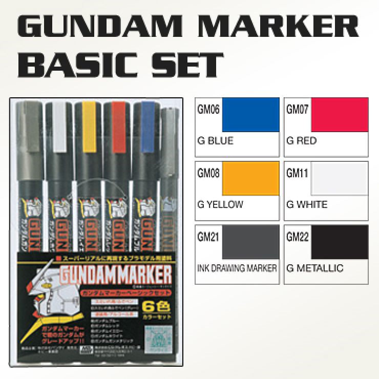 GMS105 Gundam Marker Basic Set (set of 6)