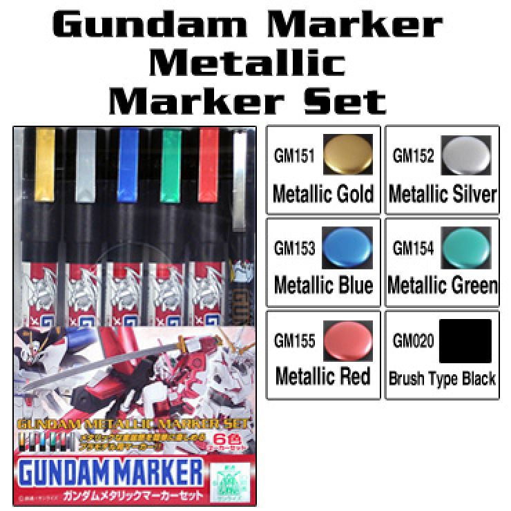 GMS121 Gundam Marker Metallic Set (Set of 6)