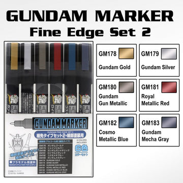 GMS126 Gundam Marker Fine Edge Set 2 (Set of 6)