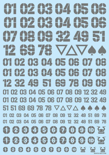 HiQ Parts DZ Number Decal Grey